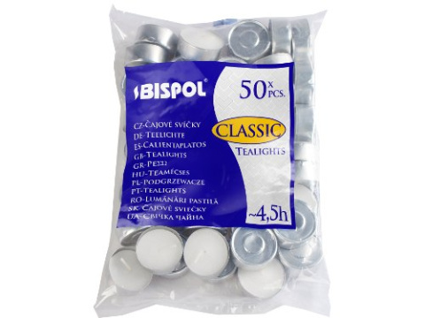 BISPOL Świece podgrzewacze Tealights 50 sztuk BISPOL Świece podgrzewacze Tealights 50 sztuk