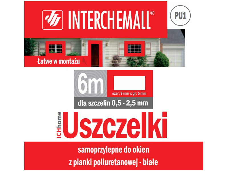 Uszczelki samoprzylepne do okien i drzwi białe PU1 Interchemall Uszczelki samoprzylepne do okien i drzwi białe PU1 Interchemall