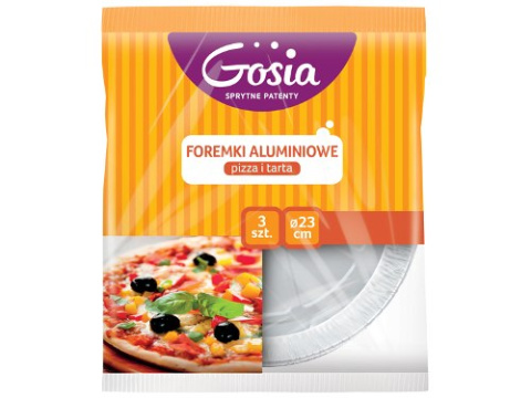 GOSIA Foremki aluminiowe pizza i tarta Ø23cm 3 sztuki