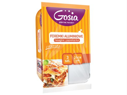 GOSIA Foremki aluminiowe lasagne i zapiekanka 21x14cm 3 sztuki