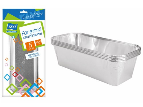 RAVI Foremki aluminiowe 1000ml 5 sztuk RAVI Foremki aluminiowe 1000ml 5 sztuk