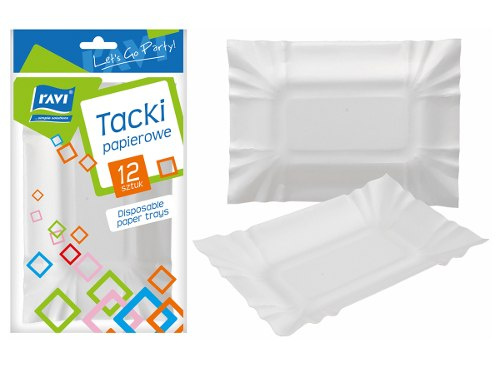 RAVI Tacki papierowe 13,5x20,5cm 12 sztuk RAVI Tacki papierowe 13,5x20,5cm 12 sztuk