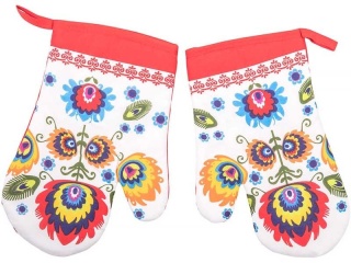 Rękawice 2 szt. FOLK CZERW magnes/723