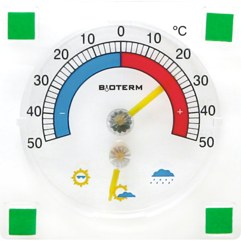 BIOTERM Termometr i higrometr przyklejany 90/90 mm 024800