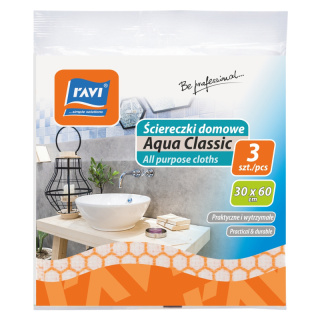 RAVI Ściereczka domowa AQUA classic 30x60 (3 szt)