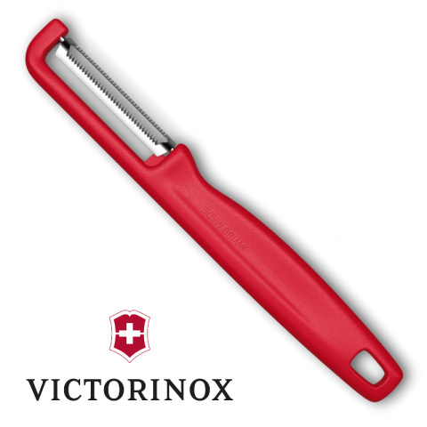 VICTORINOX Obieraczka LOTA, ząbkowana, dwustronna, czerwona 6.0943.1