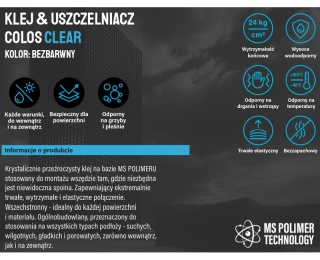 TECHNICQLL Klej & uszczelniacz Colos Clear 290 ml R-452