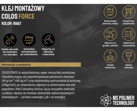 TECHNICQLL Klej montażowy Colos Force 290 ml R-438